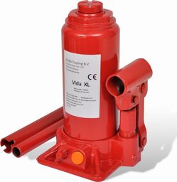  vidaXL Podnośnik hydrauliczny, butelkowy, 5 ton, czerwony