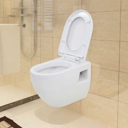 Miska WC vidaXL Toaleta wisząca ceramiczna biała