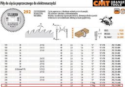 CMT PIŁA DO CIĘCIA POPRZECZNEGO, OBRÓBKA WYKAŃCZAJĄCA HM 216x30x2,8/1,8 Z=80 CMT292.216.80M