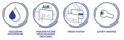Przycisk spłukujący Cersanit S97-054 PRZYCISK ACCENTO KWADRAT PNEUMAT, SZKŁO BIAŁE // DLP.C.ACCENTO-KW-P-SZK