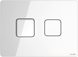 Przycisk spłukujący Cersanit S97-054 PRZYCISK ACCENTO KWADRAT PNEUMAT, SZKŁO BIAŁE // DLP.C.ACCENTO-KW-P-SZK