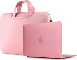 Torba 4kom.pl Torba pokrowiec neopren +Etui Hard Case MacBook Air 13 Różowy uniwersalny