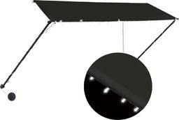  vidaXL Markiza zwijana z LED, 300 x 150 cm, antracytowa