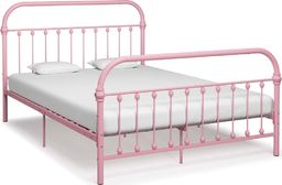  vidaXL Rama łóżka, różowa, metalowa, 140 x 200 cm