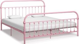  vidaXL Rama łóżka, różowa, metalowa, 180 x 200 cm