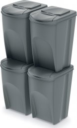 Kosz na śmieci Prosperplast Sortibox do segregacji 4 x 35L szary (IKWB35S4-405U)