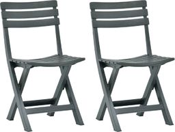  vidaXL składane krzesła ogrodowe, 2 sztuki, plastikowe, zielone (48789)
