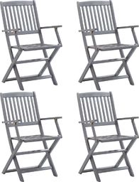 vidaXL składane krzesła ogrodowe, 4 sztuki, lite drewno akacjowe (46334)