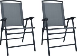  vidaXL składane krzesła ogrodowe, 2 sztuki, tworzywo textilene, szare (47922)