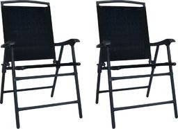  vidaXL składane krzesła ogrodowe, 2 sztuki, tworzywo textilene, czarne (47923)