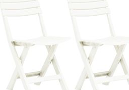  vidaXL składane krzesła ogrodowe, 2 sztuki, plastikowe, białe (48786)