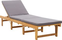  vidaXL składany leżak z poduszką, lite drewno akacjowe (46491)