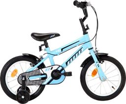  vidaXL Rower dla dzieci czarno-niebieski 14 cali