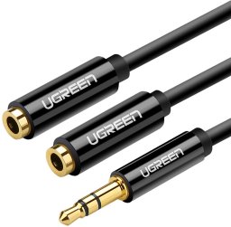 Kabel Ugreen Jack 3.5mm - Jack 3.5mm 0.25m czarny (20816)