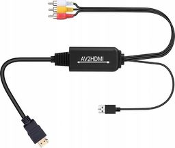 Adapter AV Pawonik RCA (Cinch) x3 - HDMI + USB-A czarny (JL-C011)