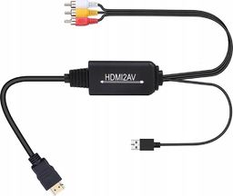 Adapter AV Pawonik RCA (Cinch) x3 - HDMI + USB-A czarny (JL-C3011)