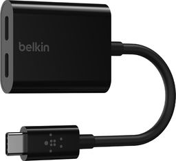 Adapter USB Belkin F7U081btBLK USB-C - USB-C x2 Czarny  (F7U081btBLK)