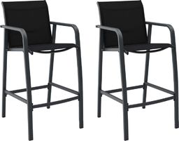  vidaXL ogrodowe krzesła barowe, 2 sztuki, czarne, tworzywo textilene (48116)