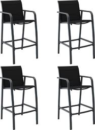  vidaXL ogrodowe krzesła barowe, 4 sztuki, czarne, tworzywo textilene (48117)