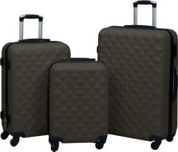  vidaXL Zestaw twardych walizek na kółkach, 3 szt., antracytowy, ABS