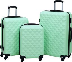  vidaXL Zestaw twardych walizek na kółkach, 3 szt., miętowy, ABS
