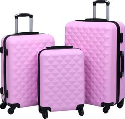  vidaXL Zestaw twardych walizek, 3 szt., różowe, ABS