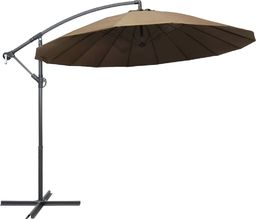  vidaXL VidaXL Wiszący parasol ogrodowy, taupe, 3 m, słupek aluminiowy