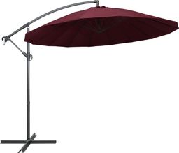  vidaXL VidaXL Wiszący parasol ogrodowy, burgund, 3 m, słupek aluminiowy