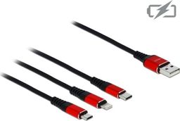 Kabel USB Delock USB-A - Lightning 0.3 m Czerwony (85891)
