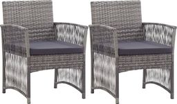  vidaXL fotele ogrodowe z poduszkami, 2 sztuki, antracytowe, polirattan (46441)