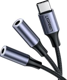 Kabel USB Ugreen USB-A - 2x mini Jack 3.5 mm Szary (30732)