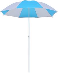  vidaXL Parasol plażowy, niebiesko-biały, 180 cm, tkanina