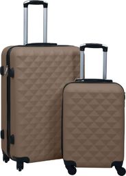  vidaXL Zestaw twardych walizek na kółkach, 2 szt., brązowy, ABS