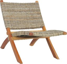 vidaXL Krzesło, naturalny rattan kubu i lite drewno mahoniowe