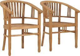  vidaXL krzesła ogrodowe, 2 sztuki, lite drewno tekowe (49429)