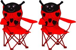  vidaXL krzesełka ogrodowe dla dzieci, 2 sztuki, czerwone, tkanina (48105)