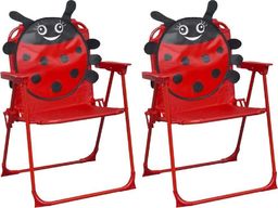  vidaXL krzesełka ogrodowe dla dzieci, 2 sztuki, czerwone, tkanina (48101)