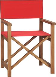  vidaXL krzesło reżyserskie, lite drewno tekowe, czerwone (47414)