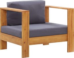  vidaXL fotel ogrodowy z poduszką, ciemnoszary, lite drewno akacjowe (47275)