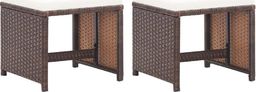  vidaXL stołki barowe, 2 sztuki, z poduszkami, polirattan, brązowe (46417)
