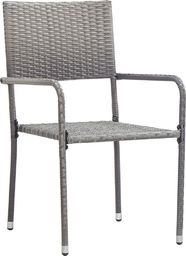  vidaXL krzesła stołowe do ogrodu, 2 sztuki, polirattan, szare (46412)
