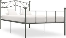  vidaXL Rama łóżka, szara, metalowa, 90 x 200 cm