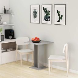 vidaXL Stolik bistro, wysoki połysk, szary, 60x60x75 cm, płyta wiórowa