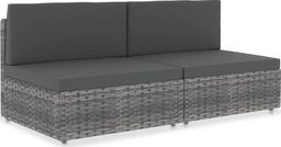  vidaXL sofa modułowa 2-osobowa, rattan PE, szara (49523)