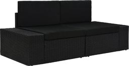  vidaXL sofa modułowa 2-osobowa, rattan PE, czarna (49505)