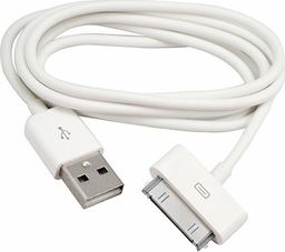 Kabel USB 4kom.pl USB-A - Apple 30-Pin 1 m Biały (455-uniw)