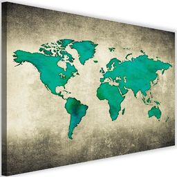  Feeby Obraz na płótnie - Canvas, Zielona mapa świata 60x40