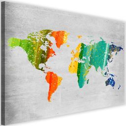 Feeby Obraz na płótnie - Canvas, Kolorowa mapa świata 90x60