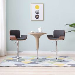  vidaXL Krzesło barowe, szare, tapicerowane tkaniną