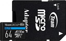 Karta TeamGroup Elite MicroSDXC 64 GB Class 10 UHS-I/U3 A1 V30 (TEAUSDX64GIV30A103)